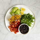 Mexican brown rice, black beans, avocado GF, NF