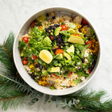 Mexican brown rice, black beans, avocado GF, NF