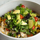 Mexican brown rice, black beans, avocado GF, NF