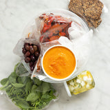 Roasted carrots, gazpacho, marinated feta GF, NF