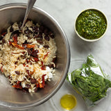 Orzo pasta, truffle, pesto