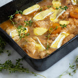 Free range apricot chicken, brie NF