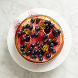 Plum and blueberry vanilla bean cake NF