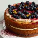 Plum and blueberry vanilla bean cake NF