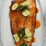 MIso, ginger, sesame salmon fillet GF, DF, NF