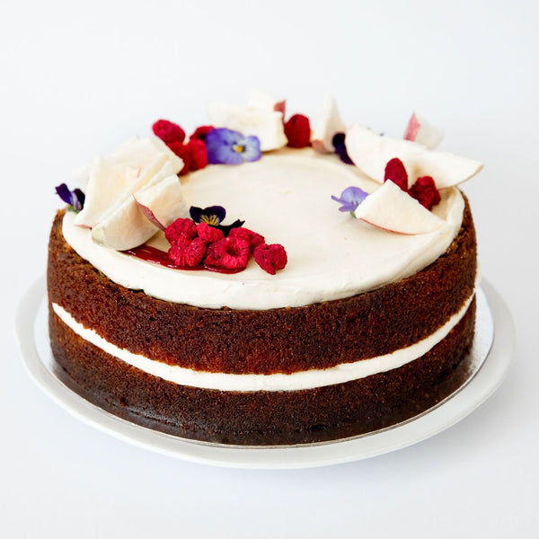 Rhubarb Apple Crumble Cake