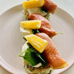RISOTTO CAKE WITH HOT SMOKED SALMON